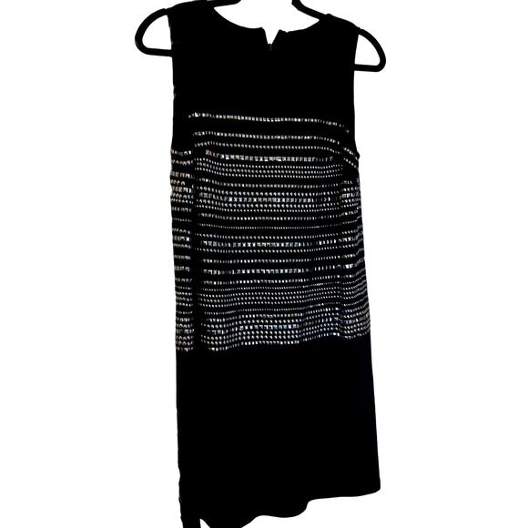 St John Silver Studded Black Wool Sheath Dress Size 6 New - Picture 1 of 9
